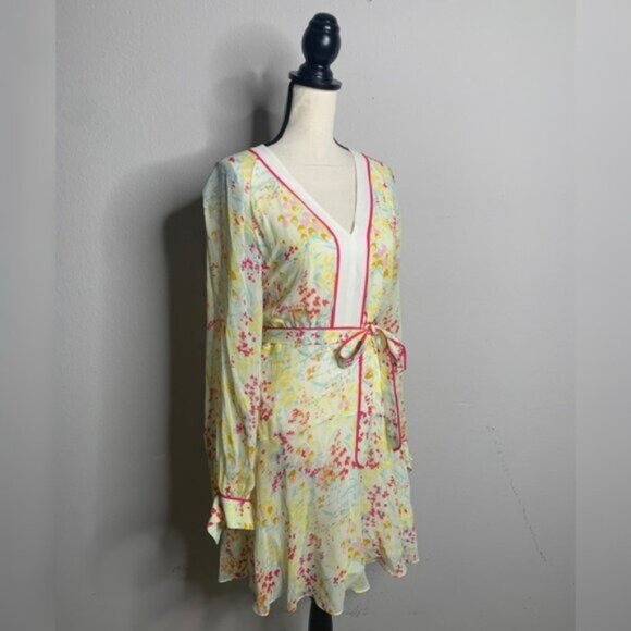 NWT Reiss Molly Floral Puff Long Sleeve Mini Dress - Picture 4 of 13